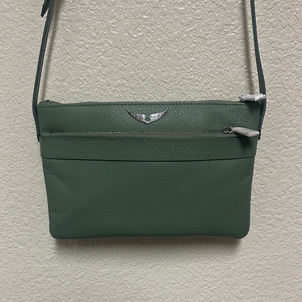 Zadig & Voltaire Stella Wings Crossbody with Mini Uma in Soul (green)-MSRP $$346